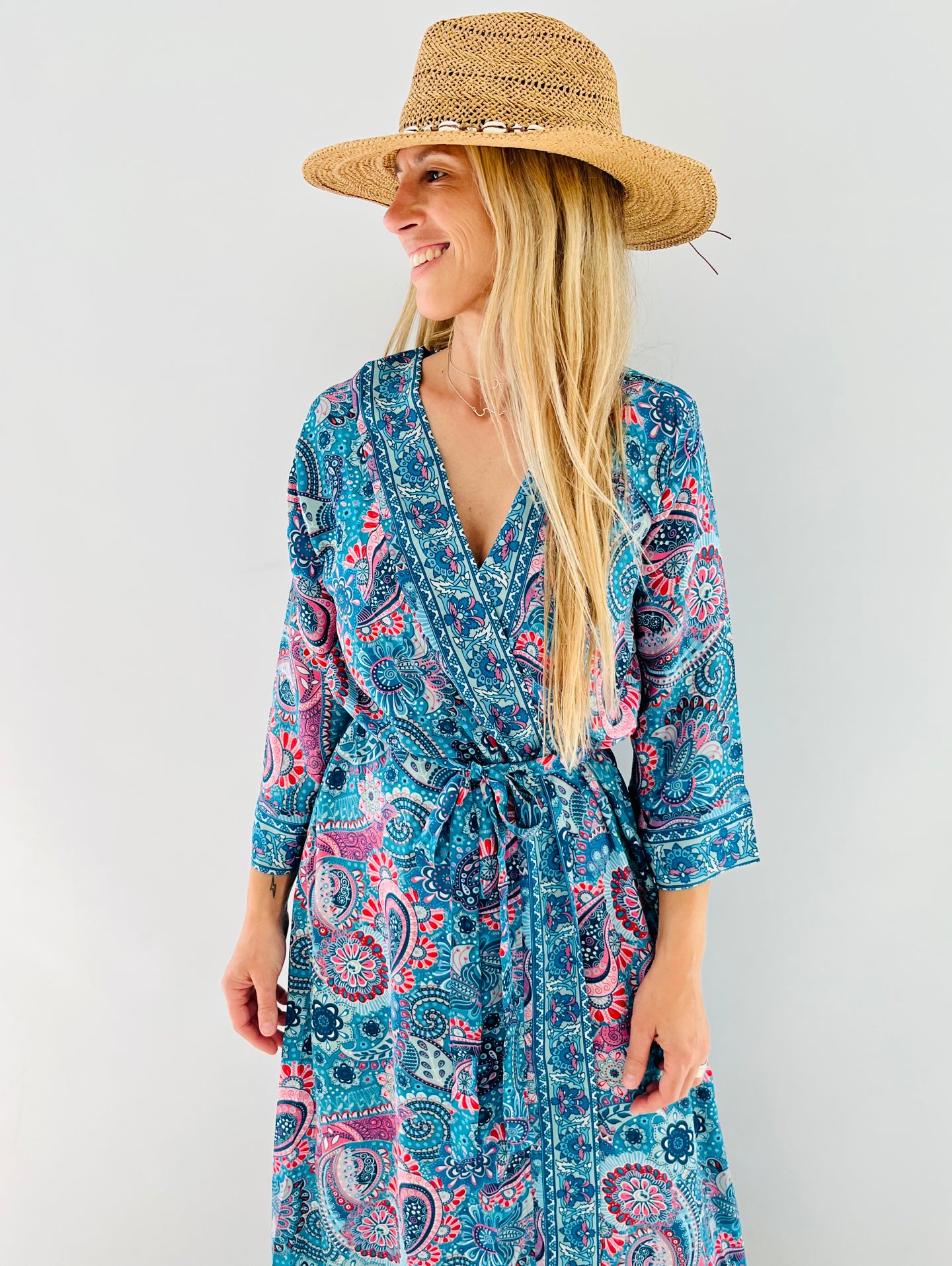 Kimono Chic Largo azul