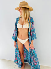 Cargar imagen en el visor de la galería, Kimono Chic Largo azul
